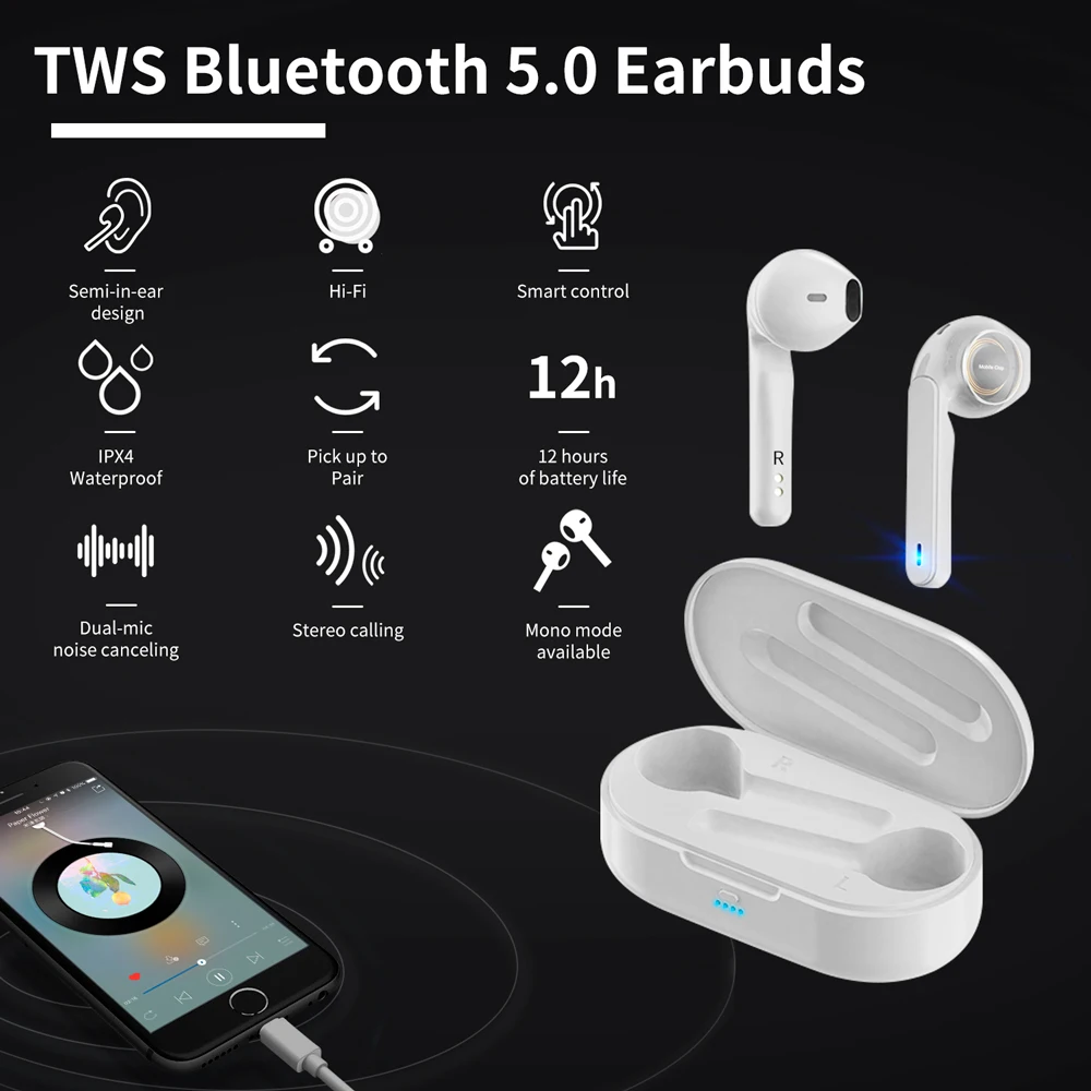 GOOJODOQ IPX7 водонепроницаемые Bluetooth 5 0 спортивные наушники беспроводные 140 часов