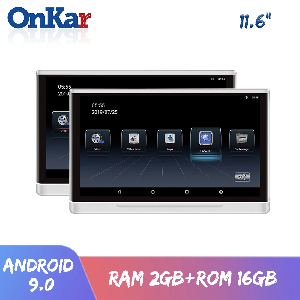 Монитор ONKAR для автомобильного телевизора на подголовник Android 9 0 IPS сенсорный