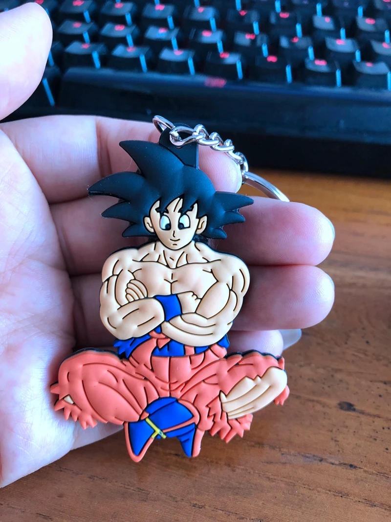 Прозрачный Dragon Ball Z Son Goku, супер ПВХ детали, рисунок, милый кулон, украшение, унисекс, сумка, цепочка, подвески, брелок для ключей - Цвет: Прозрачный