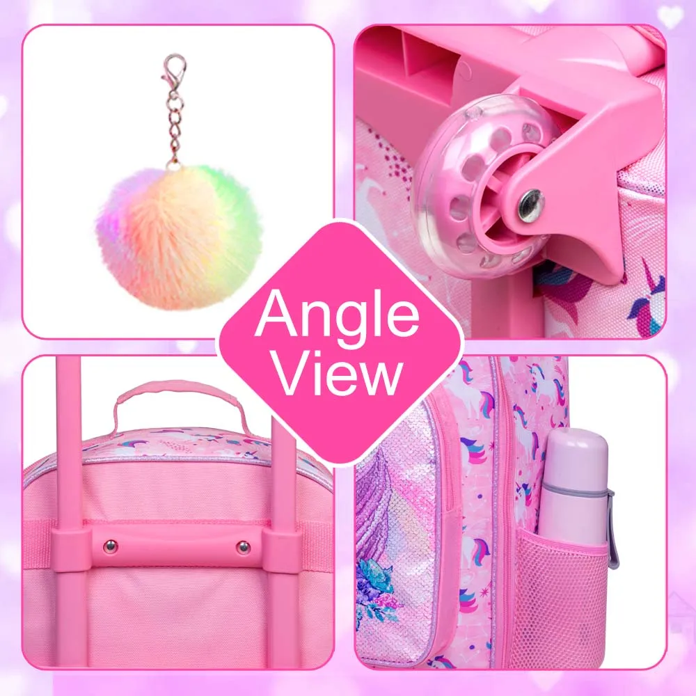 Детский чемодан для девочек на колесиках с единорогом дорожная ручная сумка