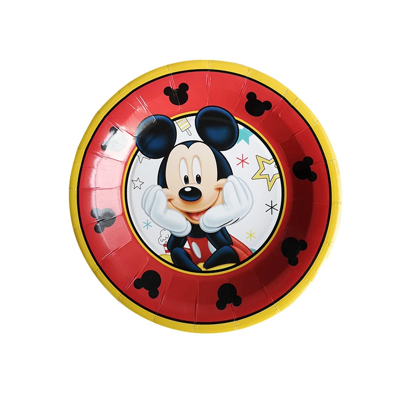 Disney Микки Маус украшения на день рождения скатерть бумажные тарелки чашки баннер