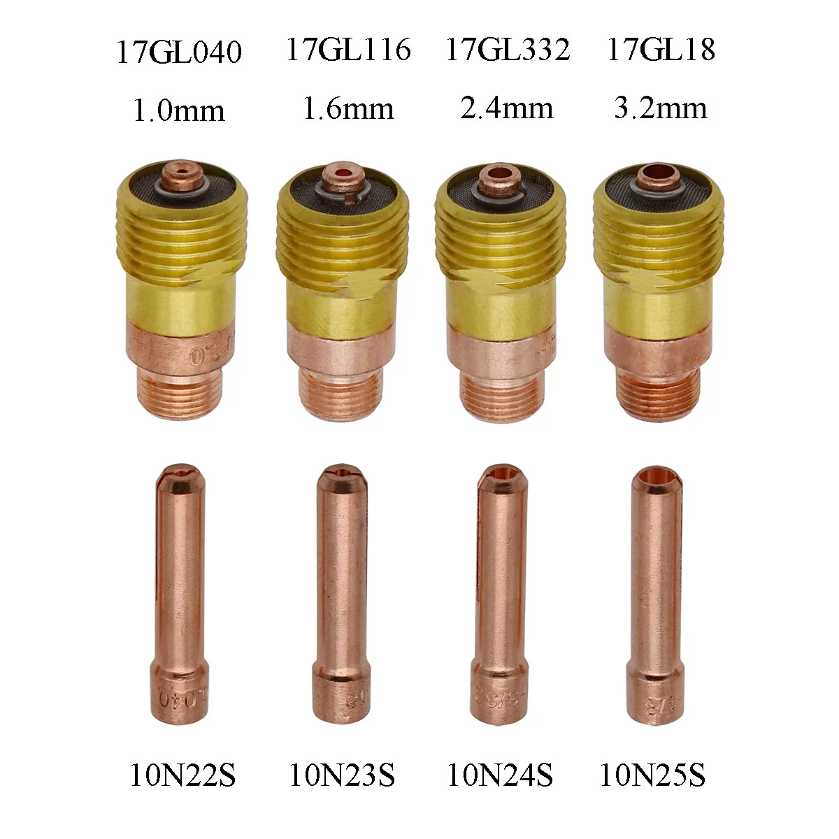 2 шт. TIG короткофокусные газовые линзы 1.0 мм 1.6 мм 2.4 мм 3.2 мм набор аксессуаров для сварочной горелки Tig WP-17/18/26.