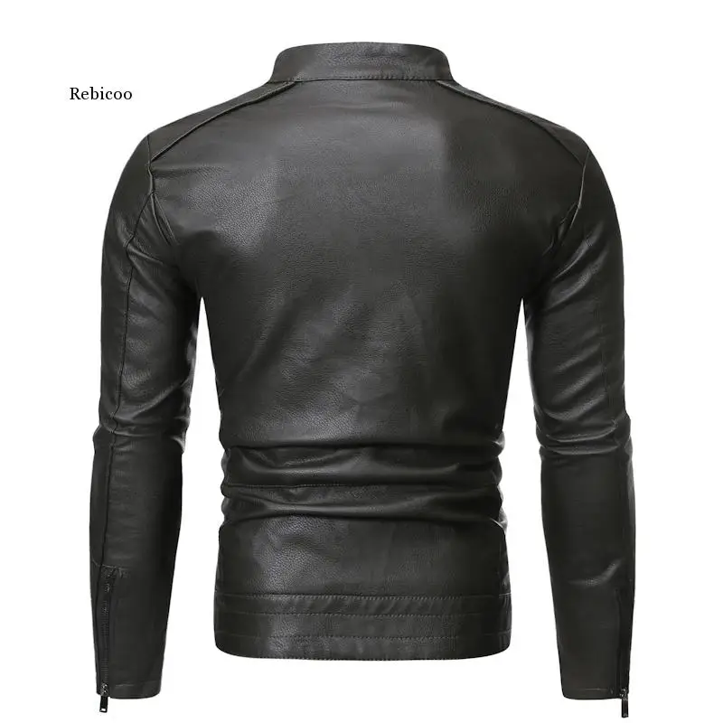 Кожаные куртки для мужчин Осень-зима мужское мотоциклетное пальто с