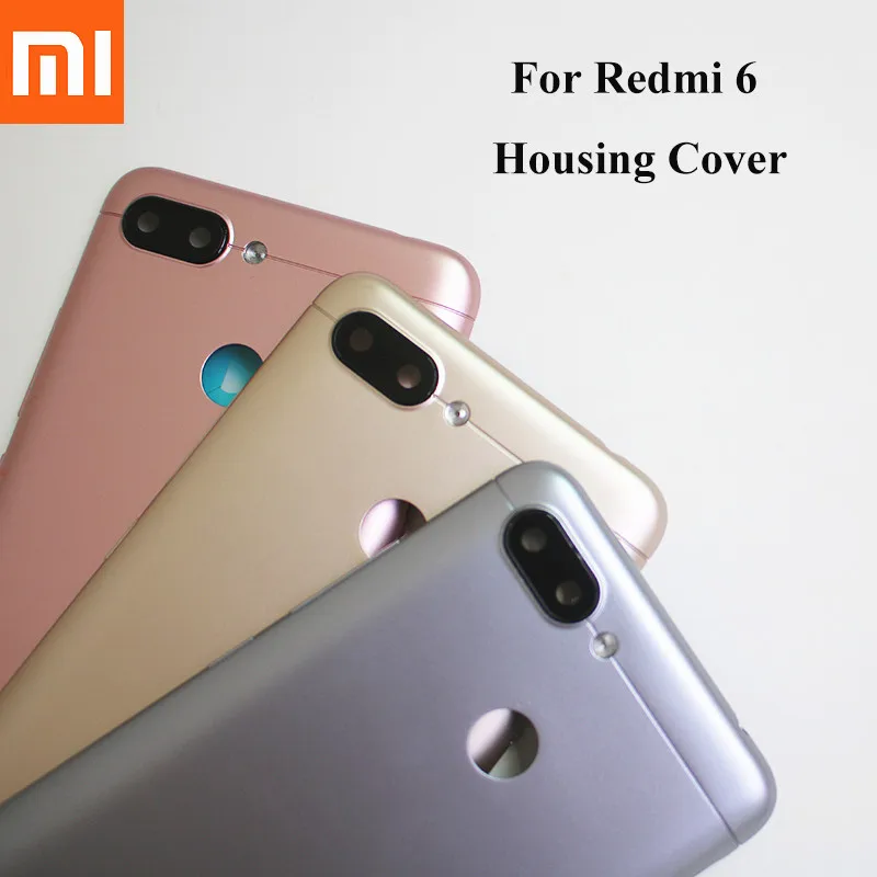 Чехол для задней панели Redmi 6 Сменный аккумулятор двери XIAOMI Red mi с объективом