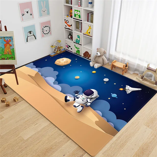 3D sistema solare camera dei bambini tappeto spazio pianeta tappeto per ragazzo  camera da letto tappetino antiscivolo bagno decorazioni per la casa gioca  tappetino strisciante - AliExpress