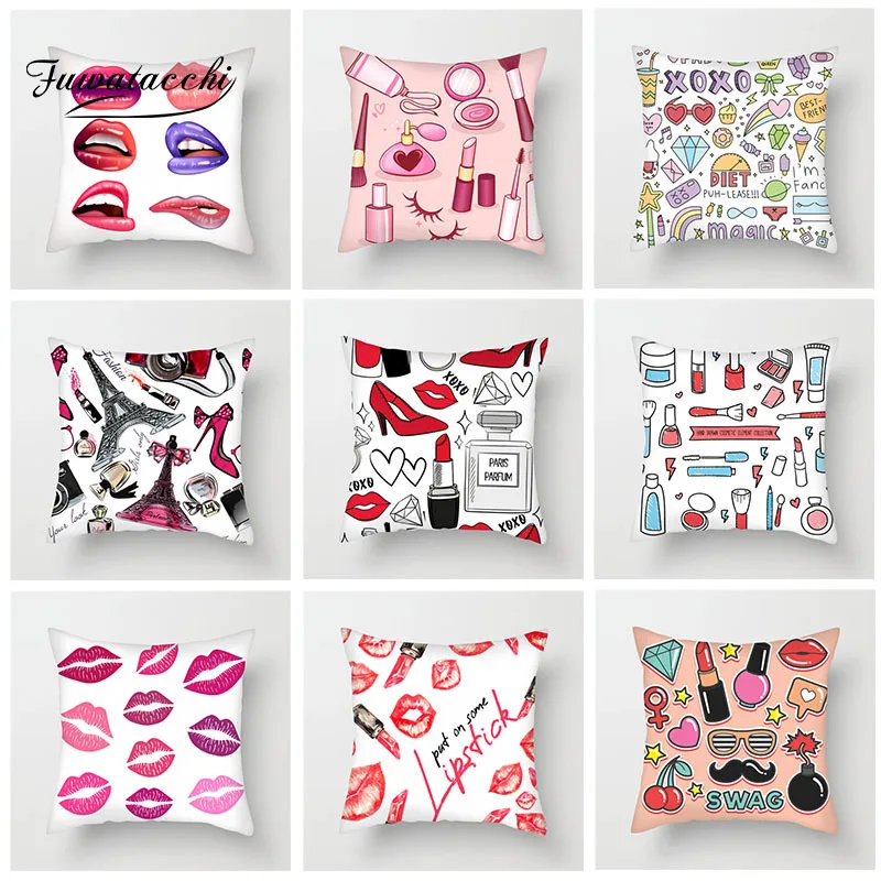 Fuwatacchi Помада Макияж ручная роспись наволочка для подушки флакон духов дивана