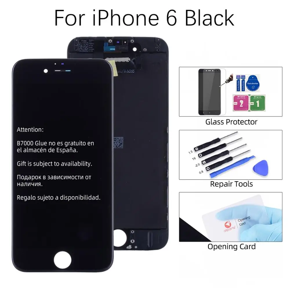 Black 6G OEM 3D Дисплей для iPhone 6 6S в сборе с тачскрином на рамке черный белый - Цвет: Black 6G