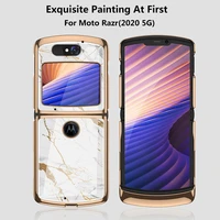 organic glass hard phone cover for motorola razr 2020 5g case blade style color painting shockproof anti scratch full protective