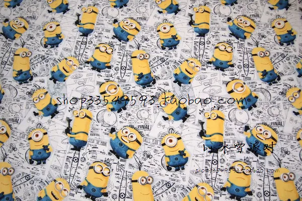100*140 см желтый мультфильм хлопчатобумажная ткань для шитья DIY ручной работы