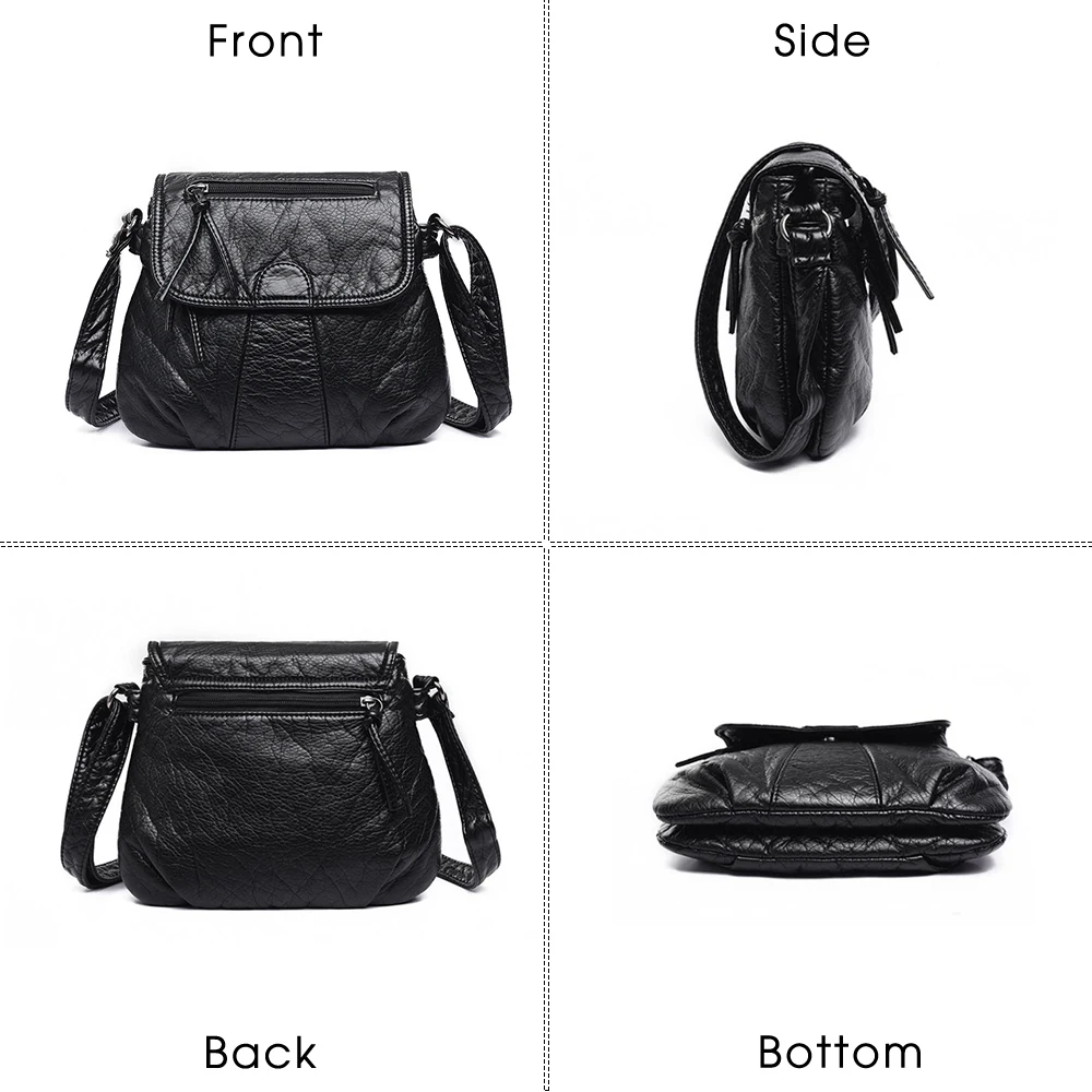 TTOU Soft Leather Women Messenger Crossbody Bag Retro Famale Shoulder Quality Lady Solid Handbag | Багаж и сумки