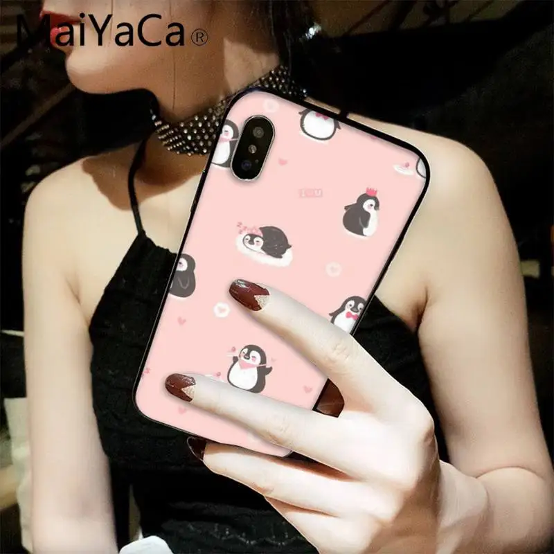 

MaiYaCa Cartoon penguin Customer Phone Case for iPhone 12 8 7 6 6S Plus X XS MAX 5 5S SE XR 11 12 pro promax