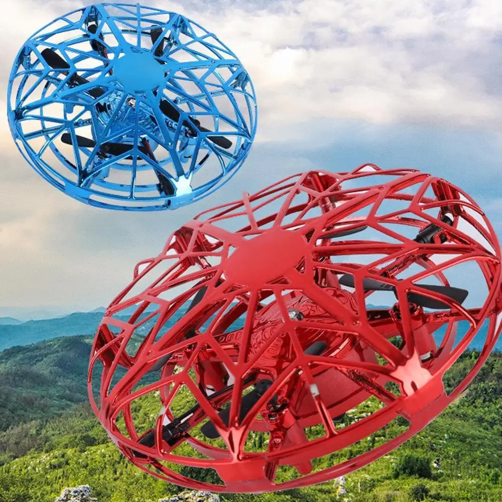 BLUE UFO Flight Simulator Self Avoidance Hand Operated Drone Rc Remote Control Racing Multidirectional Aircraft Induction Toy |