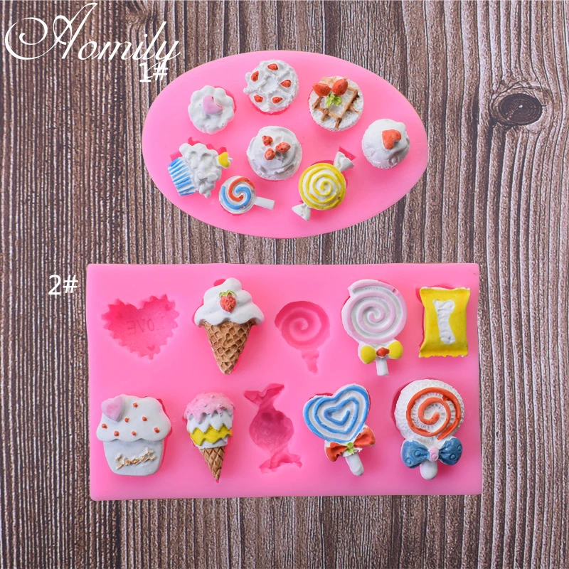 

Aomily Mini Ice Cream Lollipop Silicone Molds Cake Chocolate Mold Cake Decorating Tools Fondant Sugarcraft Ice Block Soap Mould