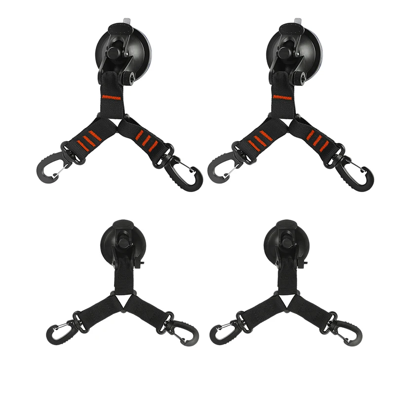 

2Pack Double Hooks Suction Cup Anchor with Securing Hook Tie Down Heavy Duty for Camping Tarp Car Awning Accessory