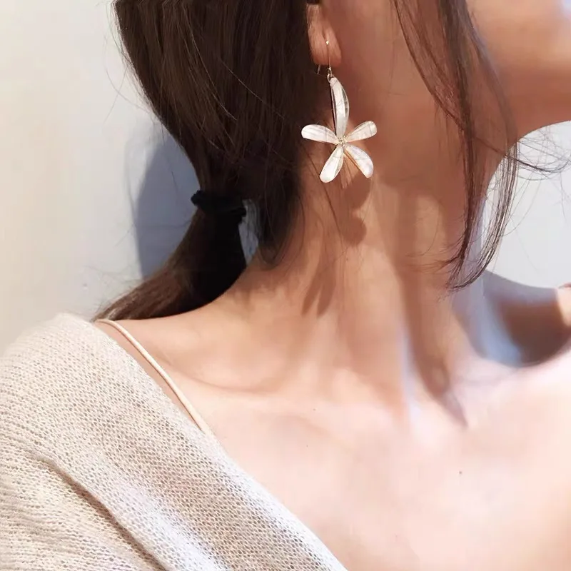 Корейские висячие серьги с кристаллами и цветами для женщин детей подарки