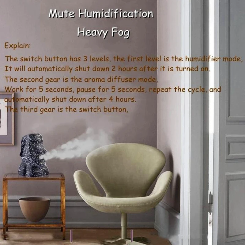 

2Pcs Gothic Retro Belt USB Silent Household Humidifier Oil Diffuser Atomizer Diffuser Filter Humidifier Aroma Diffuser