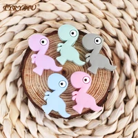10pcslot mini dinosaur baby food grade silicone teethers for diy pacifier chain tool