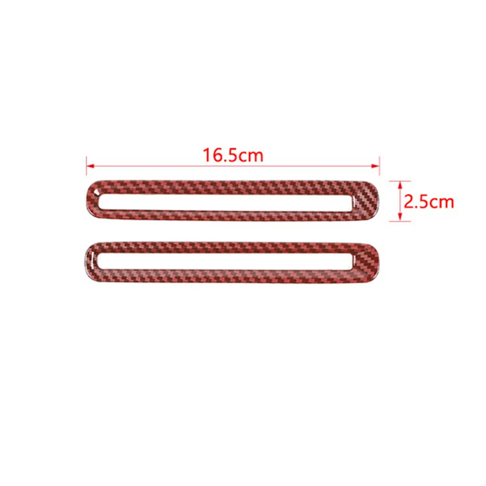 

Durable Auto Car Door Air Vent Outlet Cover Inner Red Carbon Fiber Trim