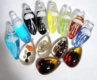 13 pcs handmade pendant real mix scorpion crab bee ant newest glass jellyfish color gift decoration ornament