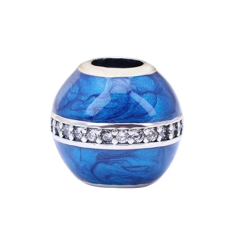 

Authentic 925 Sterling Silver Blue Beads Surround The Christmas Night Sky Fit Original Pandora Bracelet For Women Diy Jewelry