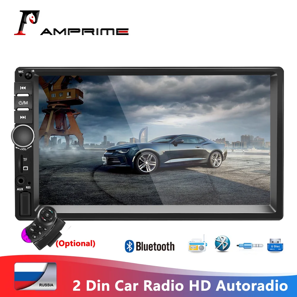 AMPrime 7018B 2 Din автомобильное радио HD Авторадио LCD сенсорный экран стерео MP5 плеер
