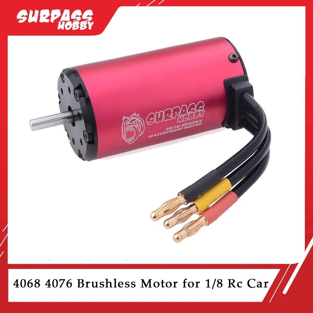 Двигатель бесщеточный SURPASS HOBBY 4068 4076 1350KV 1550KV 1700KV 2000KV 2250KV для радиоуправляемого внедорожника 1/8 Drift Racing
