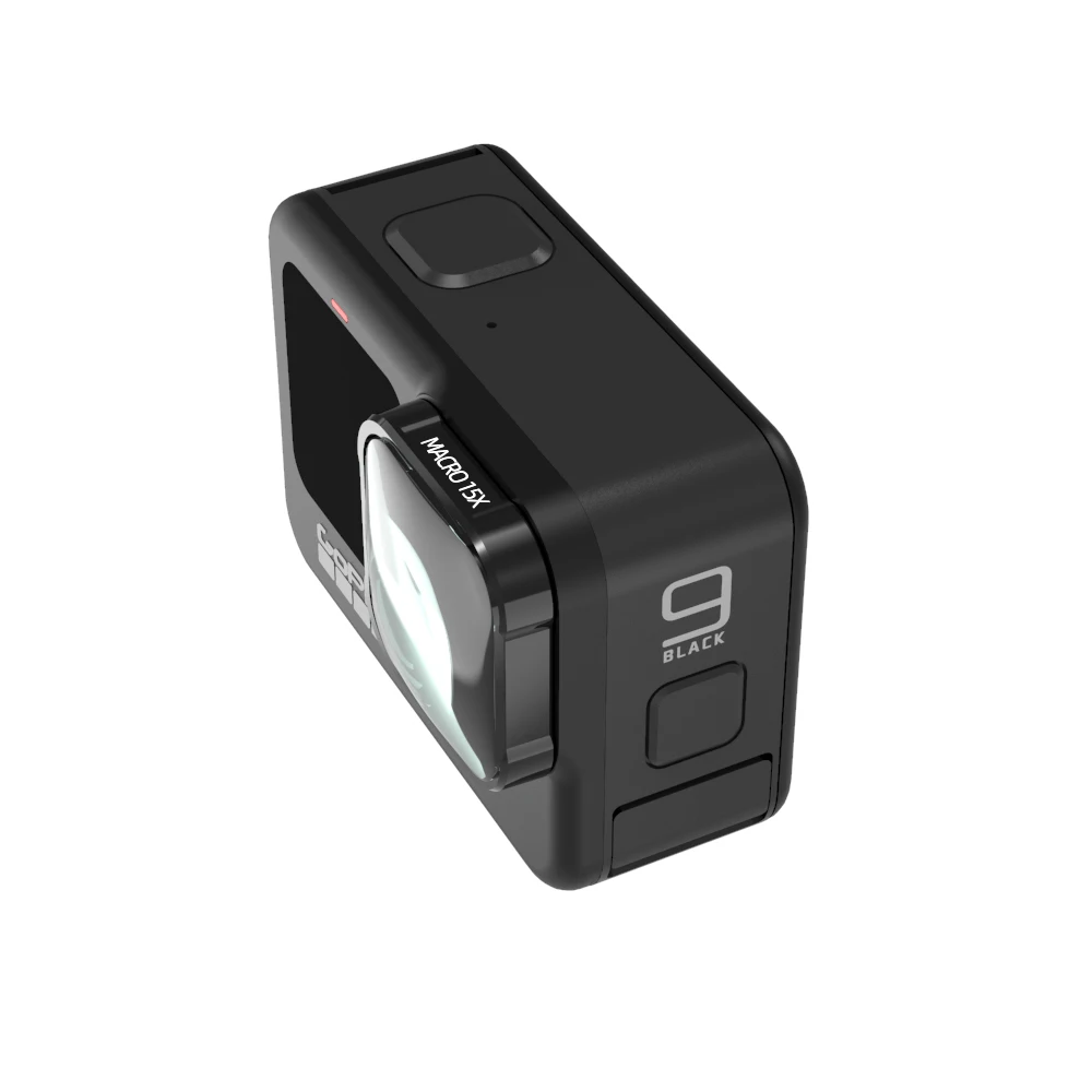 Алюминиевый 15X макрообъектив для камеры Gopro Hero 9 черный УФ оптический стеклянный