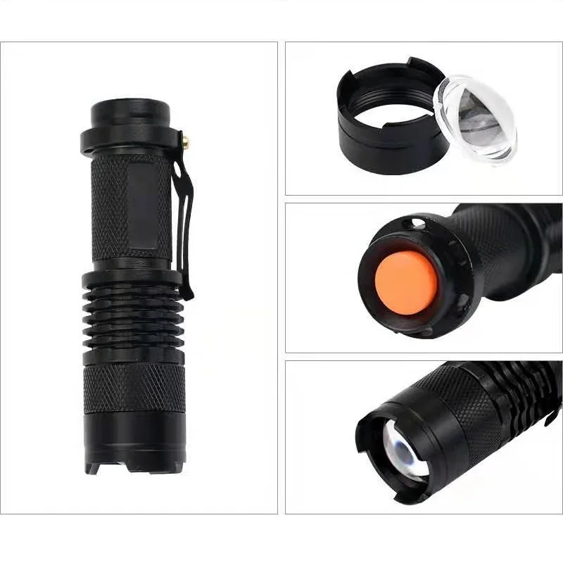 Светодиодный мини-фонарик Q5 10 шт./лот портативный масштабируемый уличный фонарь