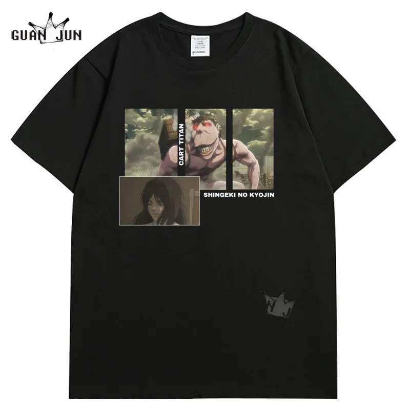 

Attack on Titan LOGO Cartoon Tee Short Sleeve Cotton T-shirt Pure cotton high-quality men's short-sleeved T-shirt