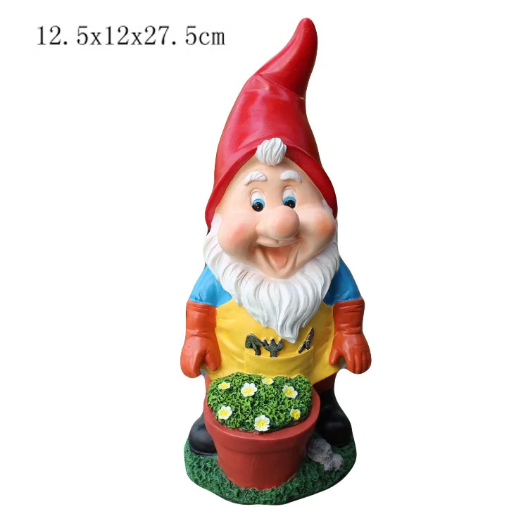 

Creative Dwarf Ornament Resin Crafts Outdoor Statue Flower Pot Furnishings Decoration for Home Garden Courtyard MDJ998