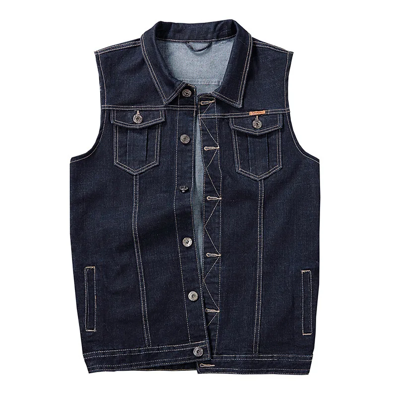 

Big yards men stretch vest denim waistcoat fatty loose coat han edition sleeveless vest waistcoat jacket