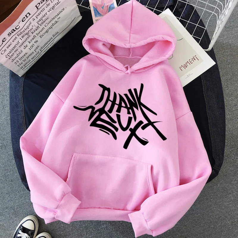 H2157 Ariana Grande Thank You Next Harajuku графическая Толстовка для женщин 90s Ullzang 7 колец забавная толстовка не звать меня Толстовка Ангел женский - Цвет: H2157