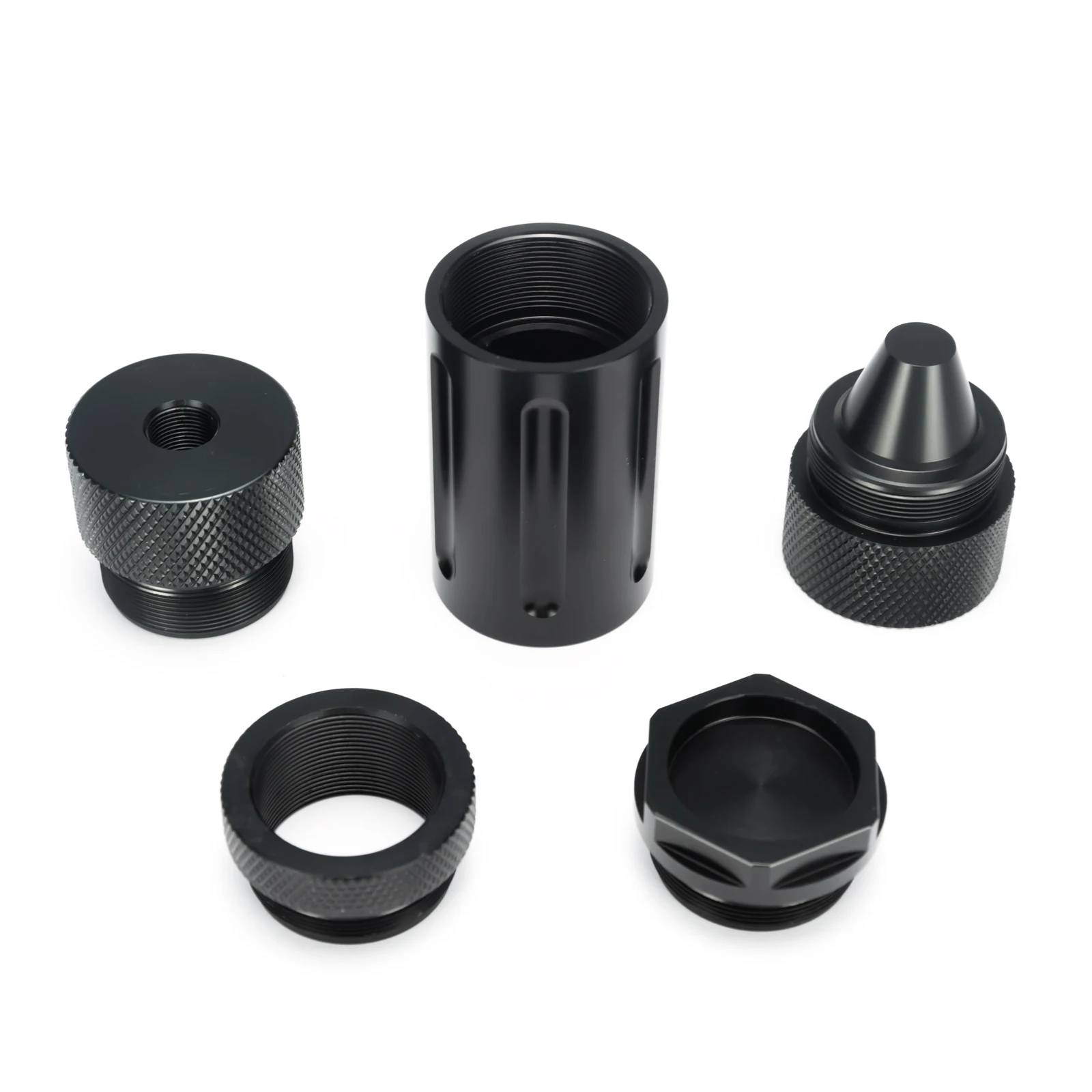 

Replacement Cup Baffle Blast Chamber 1/2x28 5/8x24 End Cap Mount 1 3/16-24 To 1.375x24 Adapter for Modular Solvent Trap 10 Inch