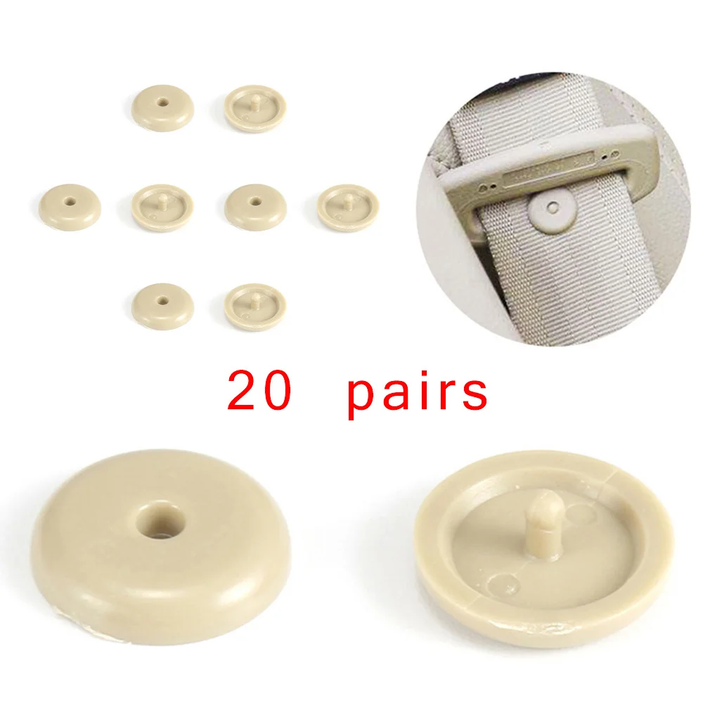 

Stopper Seat Belt Clips Fasteners Kit Universal 20 Pairs Beige Durable