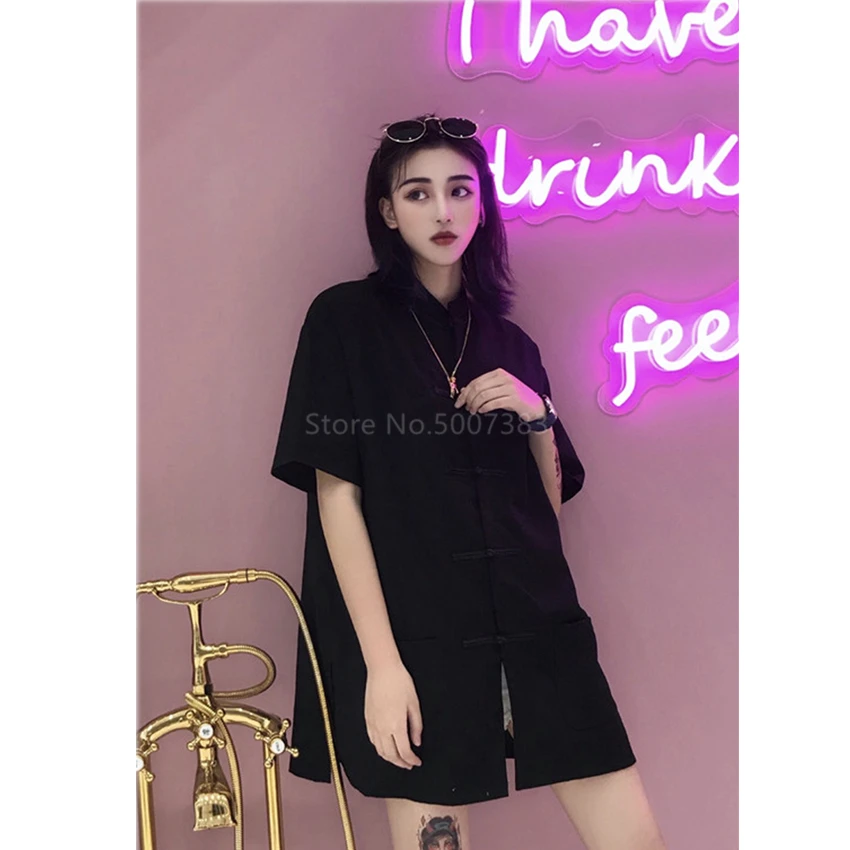 Традиционная китайская блузка Женский костюм-рубашка в готическом стиле