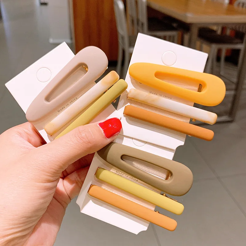 3Pcs/Set Solid Color INS Hot Side Clips Girlish Temperament Knot Hairpin Headdress Wild Card Issuance Clip headdress |