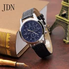 Часы наручные Мужские с кожаным ремешком, деловые повседневные Модные бриллиантовые, с круглым циферблатом, с тремя глазами