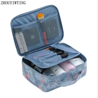 multifunction travel makeup bag for women fashion flamingo portable zipper waterproof cosmetic organizer toiletry beauty case