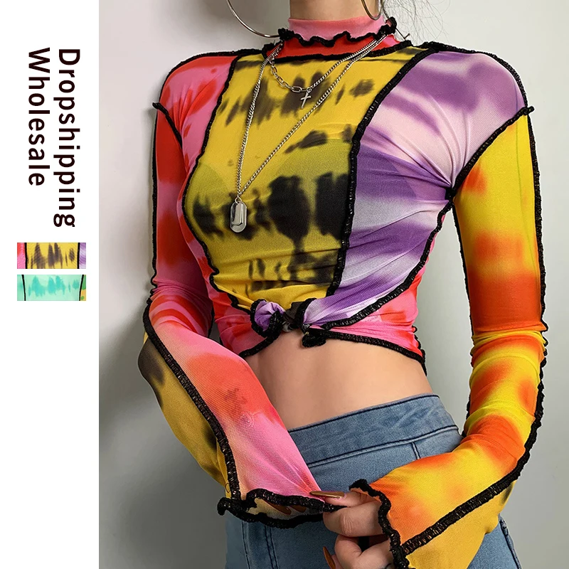 Женская Повседневная футболка LAISIYI осенняя эластичная Спортивная рубашка с