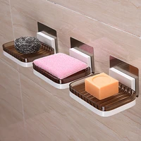 detachable wall mounted adhesive bathroom soap hanger holder punch free kitchen soap box storage shelf drain rack