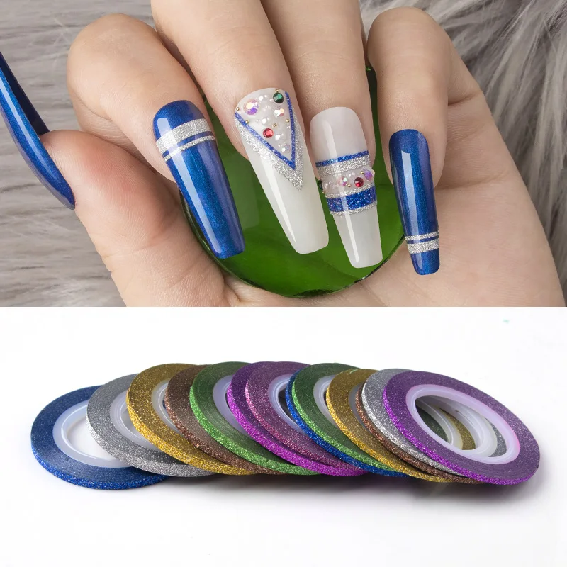 Набор матовых блестящих лент для ногтей рулоны разных цветов лента нанесения