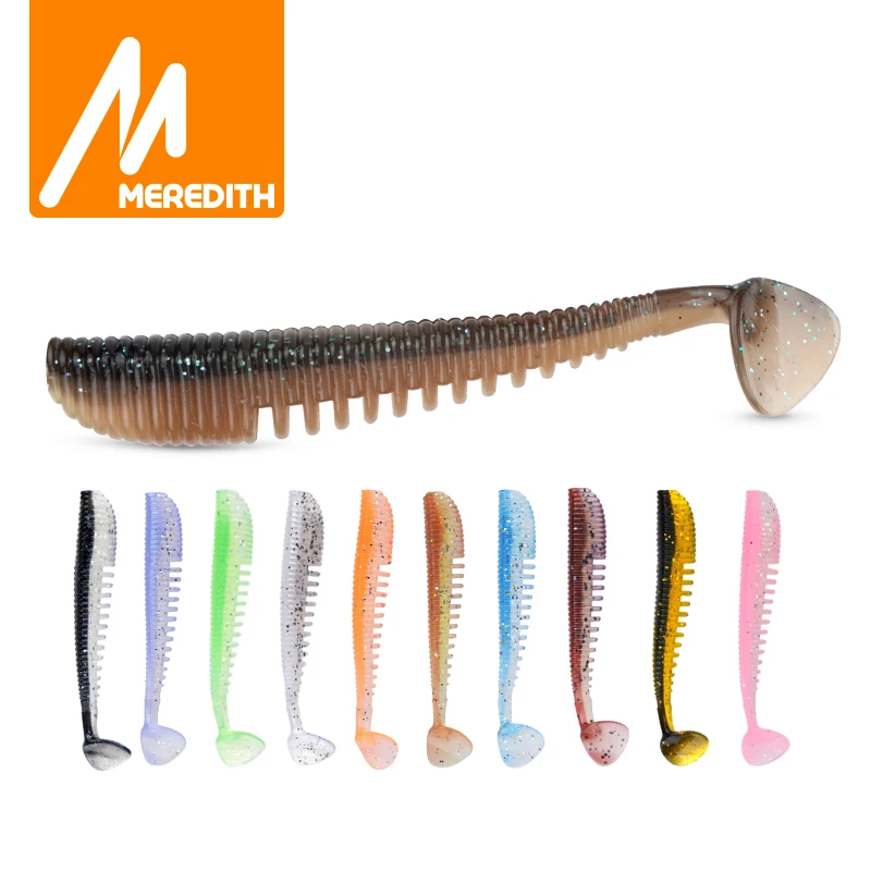 MEREDITH Awaruna 10 шт. 8 см 3 2 г мягкие рыболовные воблеры силиконовые приманки Shad Swimbait Vivid