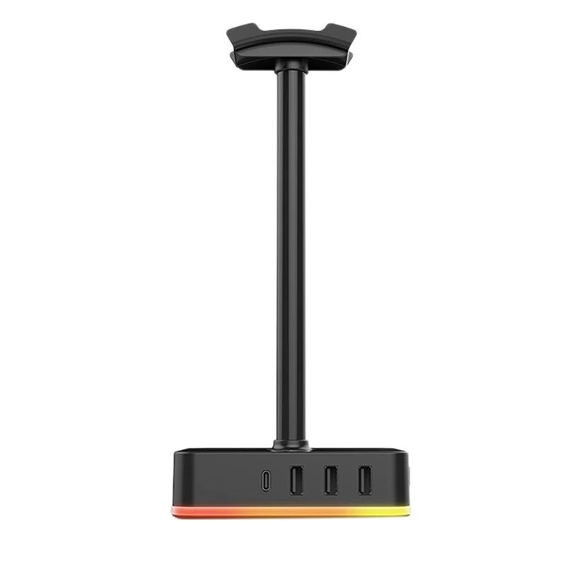 

RGB Gaming Headphone Stand with 3 USB 5V 2A Ports PD 18W Charger 3 Outlets 1200W Power Strip for PC Accessories-US Plug
