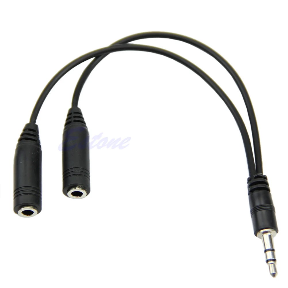 

3.5mm 1/8 Male To 2 Dual Female Earphone Headphone Stereo Audio Y Splitter Cable