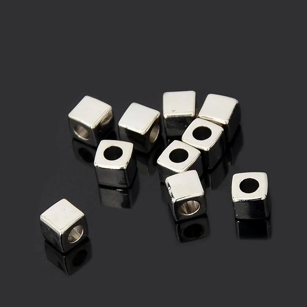50 шт./лот Квадратные бусины разделители кубики CCB свободные для поделок браслетов