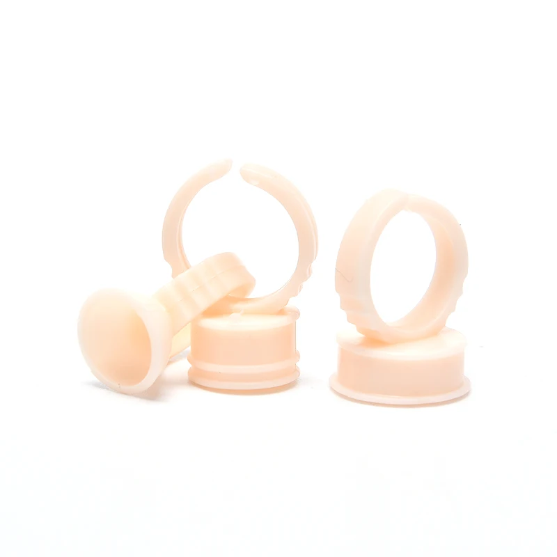 

100Pcs Yellow Ring Tattoo Ink Cup Silicone Disposable Caps Microblading