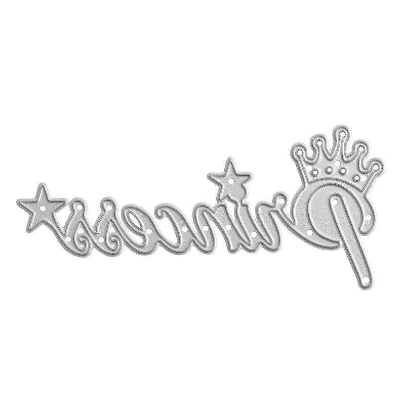 

YaMinSanNiO Princess Letter Metal Cutting Dies With Crown Star Scrapbooking For Making Cards Decorative Embossing Crafts Stencil