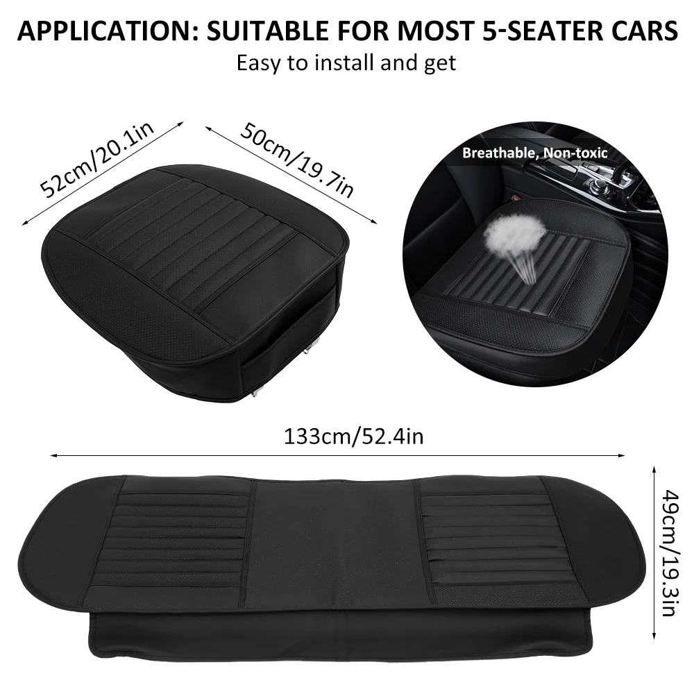 

3-piece Car Seat Cover Car Seat Covers Set Universal Fit Most Cars Covers with Tire Track Detail Styling Car Seat Protector