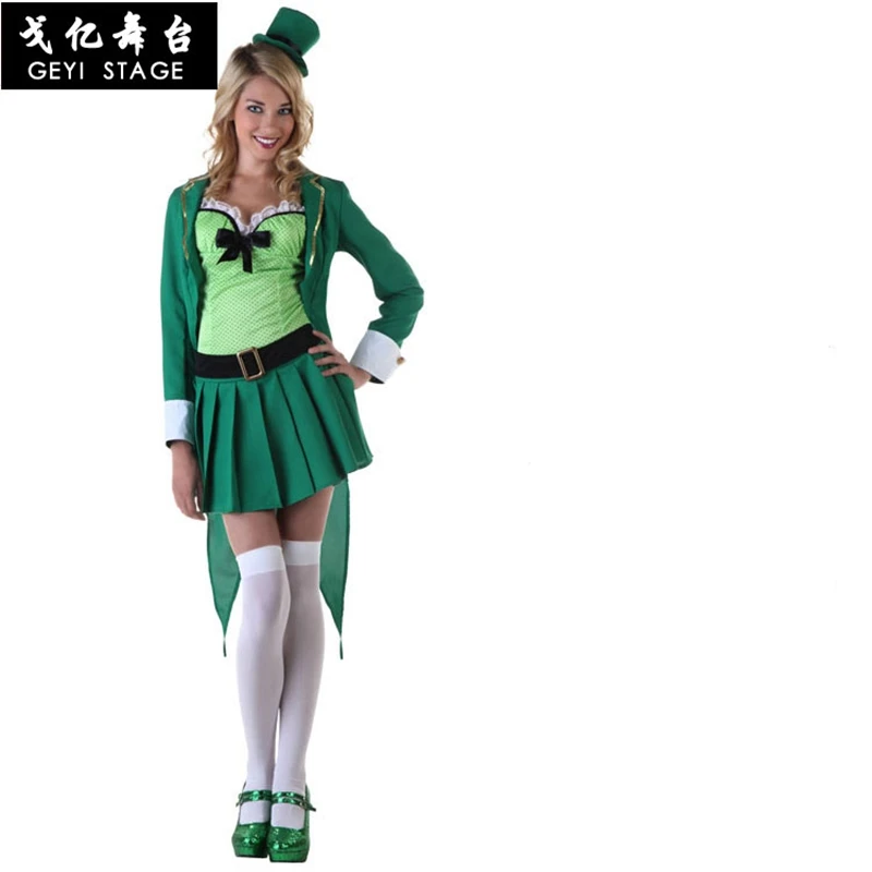 Взрослый ирландская семья костюмы гномов Дети День Святого Патрика эльфийский