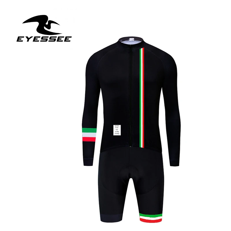 Длинный рукав велокостюм Ropa Ciclismo Велоспорт Спортивная Триатлон Одежда eyessee Триатлон режим Италия велосипедная одежда